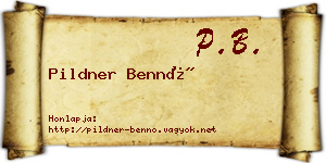 Pildner Bennó névjegykártya